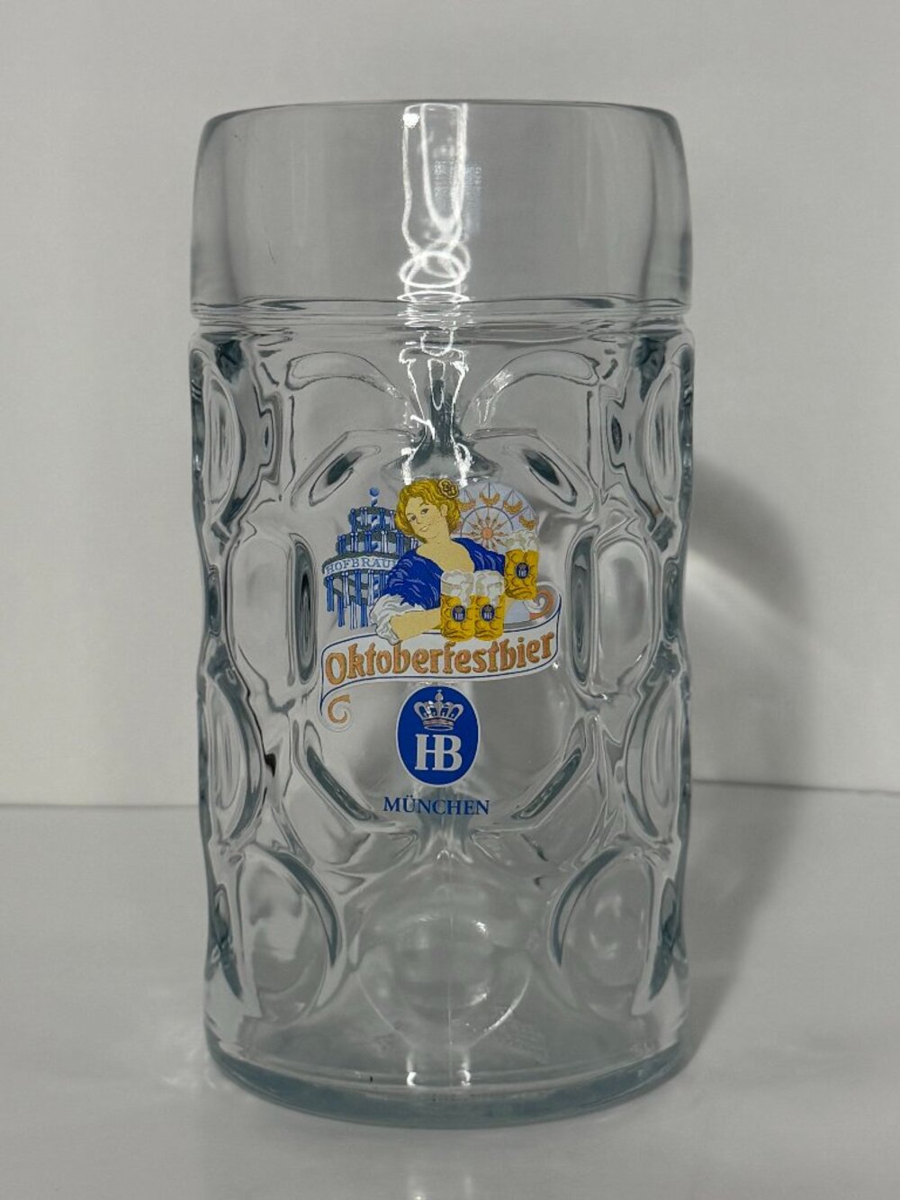 Large Hofbräu München Oktoberfestbier HB Glass Beer Stein Mug Germany